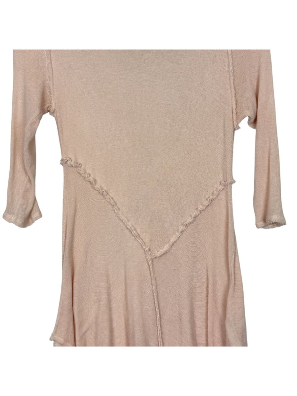 Intimately Free People Pink Tunic Top Scoop Neck Long Sleeve Medium Raw Hem Soft - Picture 3 of 10